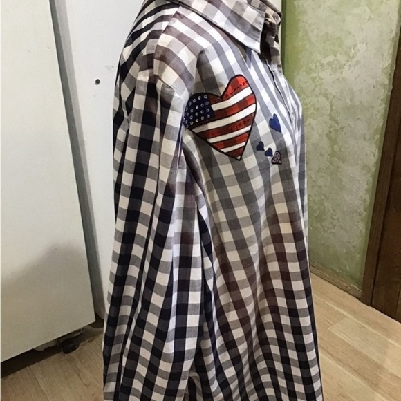 Woman within plaid long sleeve plus size shirt - Picture 3 of 4